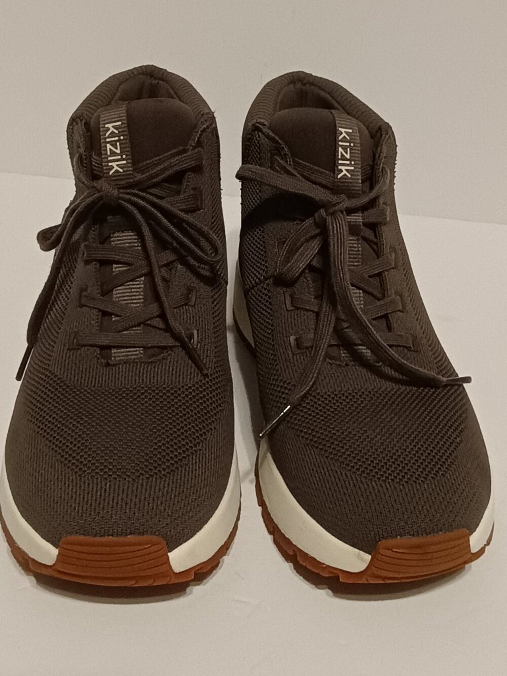Kizik HandsFree Labs Knit High Top Sneakers Women's 9.5 Men's 8 Brown Slip-On - Picture 2 of 11